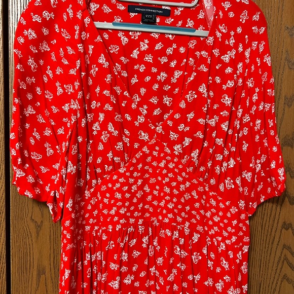 French Connection Red Floral Midi Dress - Picture 9 of 13